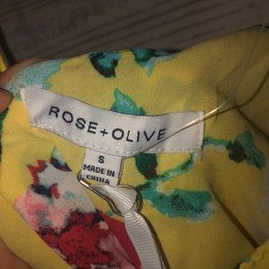 Rose & Olive Tops - Rose + Olive One shoulder Yellow Small Floral Top Rose & Olive Tops - Rose + Olive One shoulder Yellow Small Floral Top